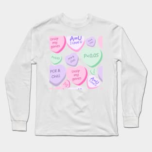 Cute Lovely Laboratory Hearts PCR and Chill Unzip my genes Sticker pack Long Sleeve T-Shirt